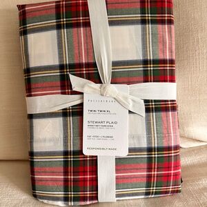 NWT pottery barn twin/twin xl Stewart plaid sheet set